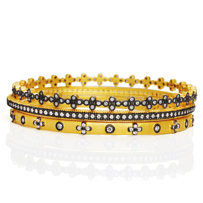 Image of Mixed Classic Set of 3 Stackable Bangles by Freida Rothman