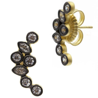Image of Signature Cluster Stone Stud Earrings by Freida Rothman