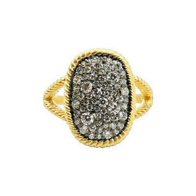 Image of Gilded Cable Large Pave Ring | Size 7by Freida Rothman