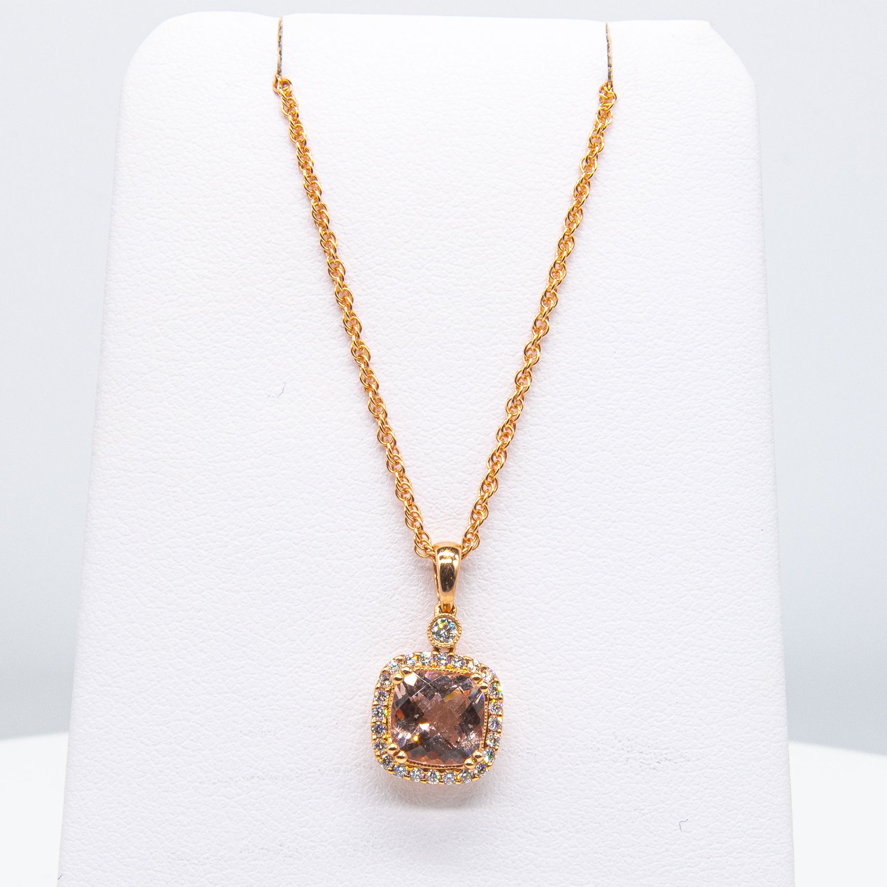 9ct Rose Gold Morganite & Diamond Necklace. Dream collection. – Jeff's  Jewellers