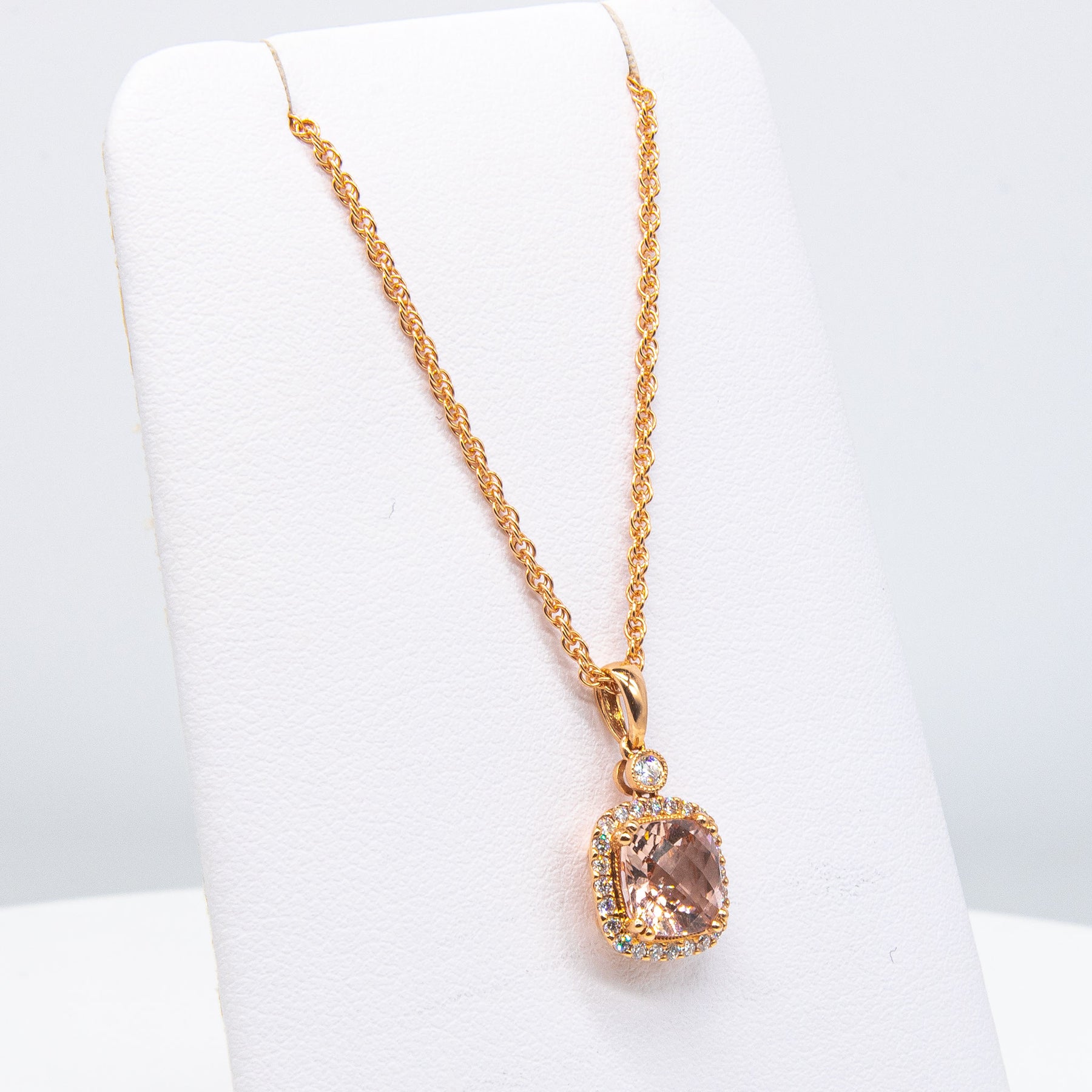 19.16ct Morganite Pendant set in 18kt yellow and rose gold~ Handwrought,  Laser Welded, on 18