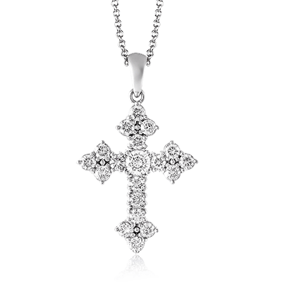 Real 18k shops Saudi White Gold Cross Pendant