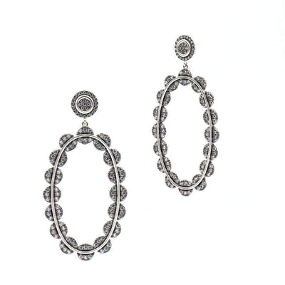 Image of Industrial Finish Large Pave Earringsby Freida Rothman