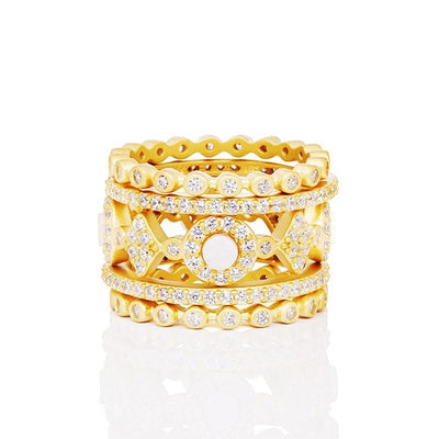 Image of Mother of Pearl 5 Stack Rings by Freida Rothman'
